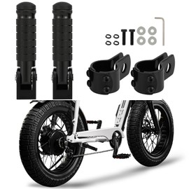 CHANGCHENG Passenger Foot Pegs M8 Foldable Footrest Rearsets 90 Degree E-bike Passenger Pedal Universal for Dirt Pit Bike Mini Bike Black