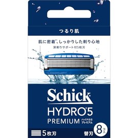 Hydro Schick Hydro 5 Premium Smooth Skin Replacement Blades (8 Pieces) with Skin Guard, 5 Blades, Green