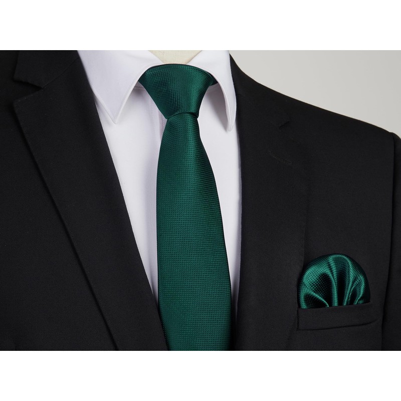 Enlision Men's Plain Ties and Pocket Square Set Classic Wedding