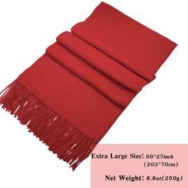 lifwimner Winter Scarfs for Women Pashmina Shawls Wraps for Evening Dresses Weddings Large Warm Soft Scarves(Red)