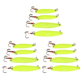 Mipcase 12 Pack Floating Willow Sequins Fishing Luminous Lure Bait for Squid Realistic and Durable Hooks