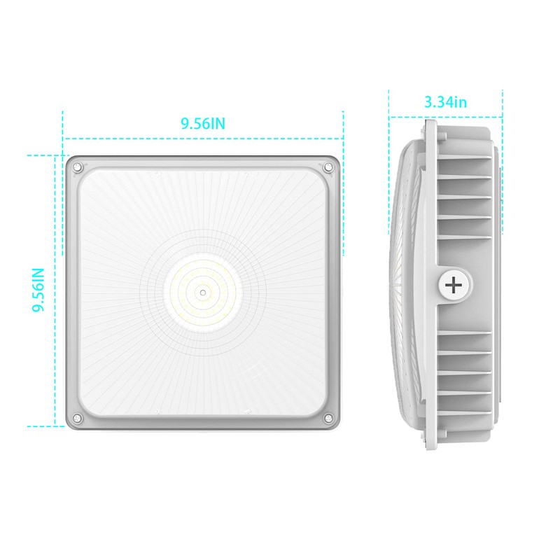 Deojoy 2 Pack LED Canopy Light Fixture,HID/HPS Replacement, 9.5" x