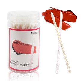 100 Pcs Disposable Lip Wands Applicator, Premium Lipstick Brush Stick,Eye Shadow Brush Applicator Tool for Women Girls (rose red)