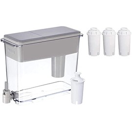 Brita 27-Cup Large Ultra-max Water Filtering Dispenser with Filters, Grey