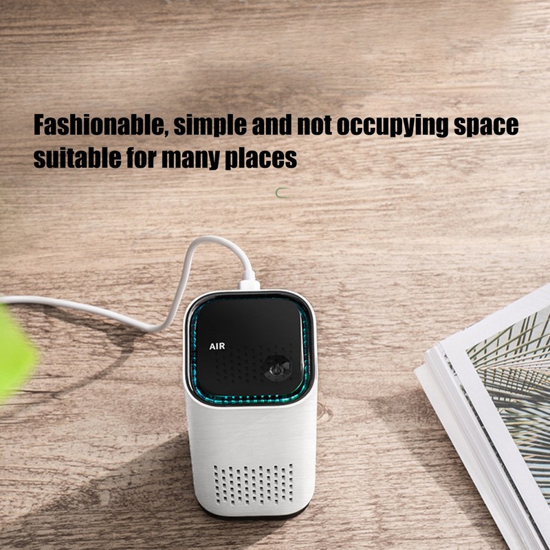 Mini Air Purifier Cleaner Mute Negative Ion Filter USB Power