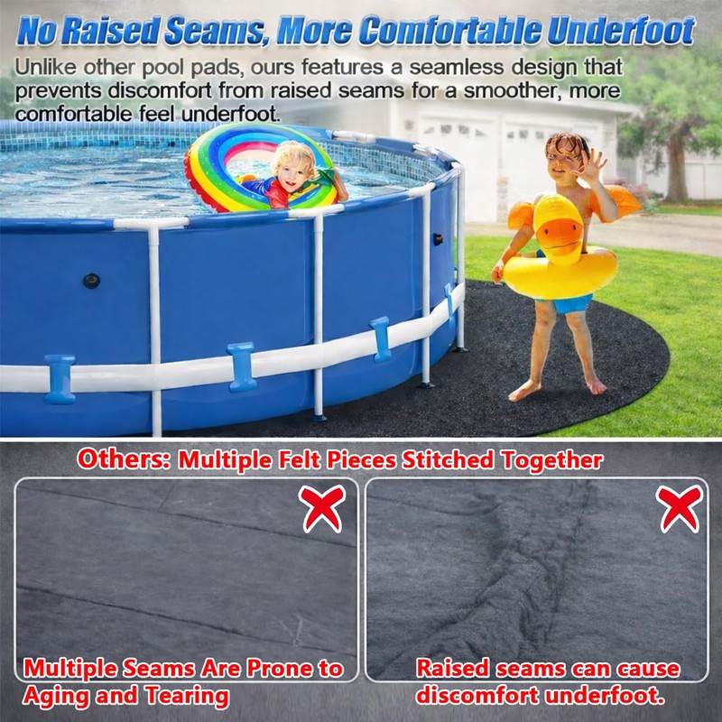 Abimars Pool Pads for Above Ground Pool, 15' Seamless Comfort