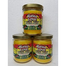 Smoke Odor Exterminator 13oz Jar Candle, Rasta Love Three Pack.