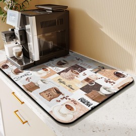 Coffee Mat 23inx15in,Coffee Bar Mat for Countertops,Absorbent Hide Stain Anti-Slip Coffee Bar Accessories Fit Under Coffee Machine Mat,Dish Drying mats for Kitchen