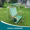 Bliss Hammocks Folding Beach Chair, Backpack Recliner with Canopy, Palm
