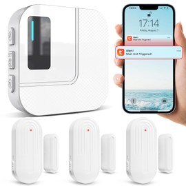Door Chime,Sanjie WiFi Door Sensor Open Chime When Entering for Business/Home/Store/Office Alert Your Phone,Alarms for Kids Safety,500 FT Range,20 Ringtones,3 Sensors 1 Receiver