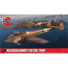 Airfix Model Set - A03081A Messerschmitt Bf110E/E-2 TROP Model Building Kit - Plastic Model Plane Kits for Adults & Children 8+, Set Includes Sprues & Decals - 1:72 Scale Model