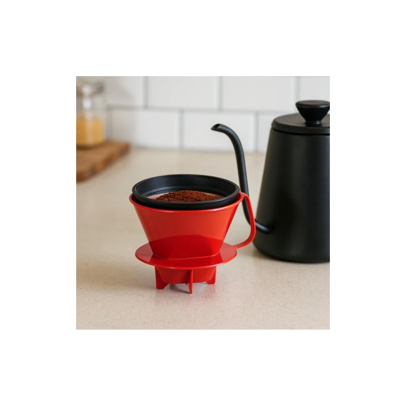 Fino Pour-Over Reusable Coffee Brewing Cone with Gold-Toned Mesh Permanent