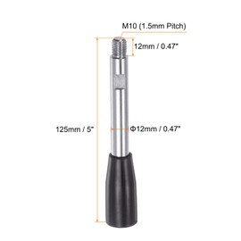HARFINGTON Clamping Handles M10 Thread 125mm (5") Length Chrome Plated Revolving Crank Handle Grip Handwheel Screw Stem for Lathe Machine