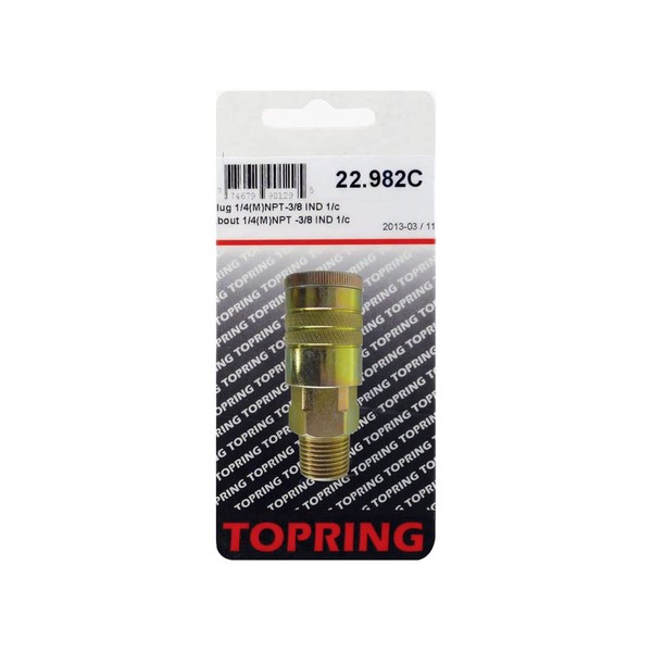 TOPRING 22.982C MAXQUIK Quick-Connect Coupler, 1/2 Industrial Plug Profile, 1/2(M)