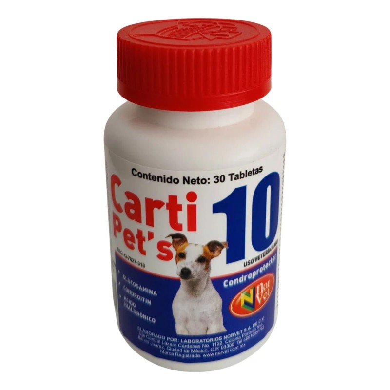 Carti Pets 10 Para Perro Frasco Con ** 30 Tabs