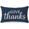 Decorative Throw Pillow Cover 12x20 Inch Give Thanks, Navy Blue