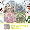 Cosmeria 4 Sets DIY 3D House Sticker Set Type B,