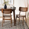 Baxton Studio Tafari Dining Chairs, Set of 2, Walnut Brown/Light
