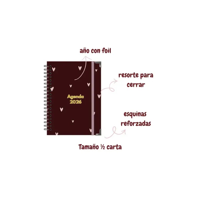 Agenda Diaria 2026 Con Planificador Anual Y Mensual