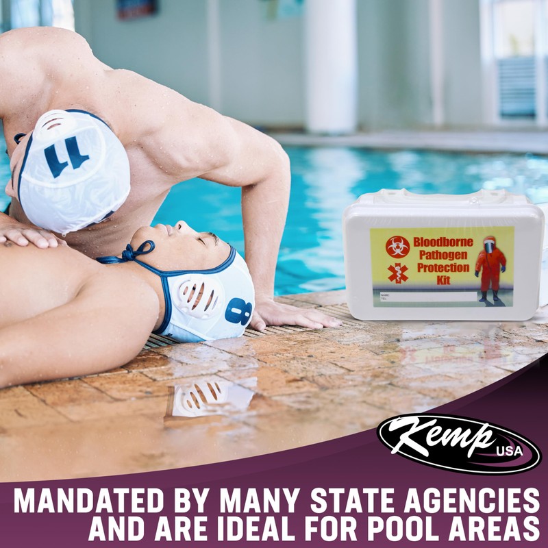 Kemp USA Bloodborne Pathogen Kit in Plastic Case