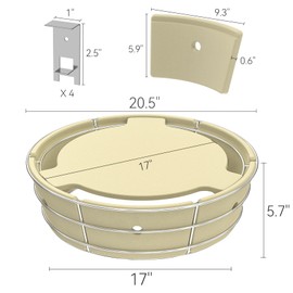 Charkettle Charcoal Firebox Kit, Ceramic Basket with Heat Deflector Compatible with Weber 22-inch Kettle Charcoal Grills