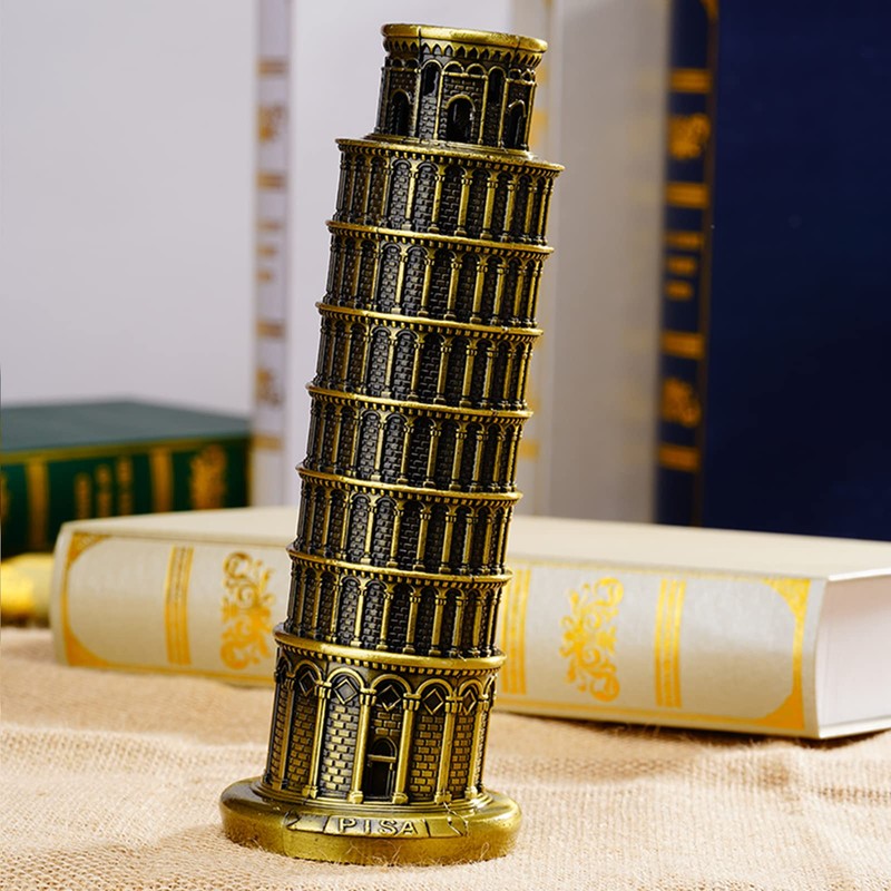 DS.DISTINCTIVE STYLE Metallic Leaning Tower of Pisa Statue 8.6 Inch