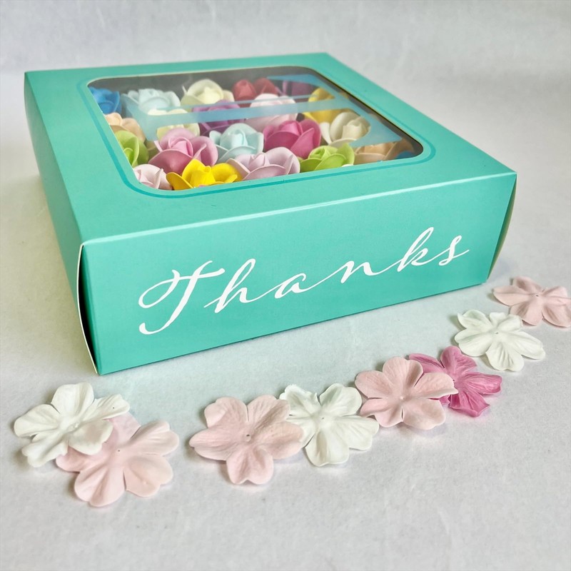 Q-FLA 827792 Soap Flower, Bath Fragrance, Colorful, Thank You, 25