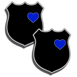 Police Wife Heart Badge Blue Line Sticker Decal for Car Truck Laptop