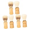 Minkissy 6pcs Beard Brush for Men Wood Handle Shaving Brush