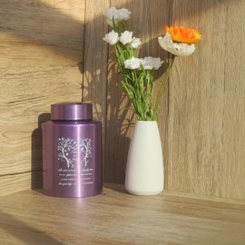 Urna pequeña de 6 pulgadas para cenizas humanas de acero inoxidable, morado, mini urna de cremación, pequeña urna de recuerdo, contenedor de cenizas conmemorativas