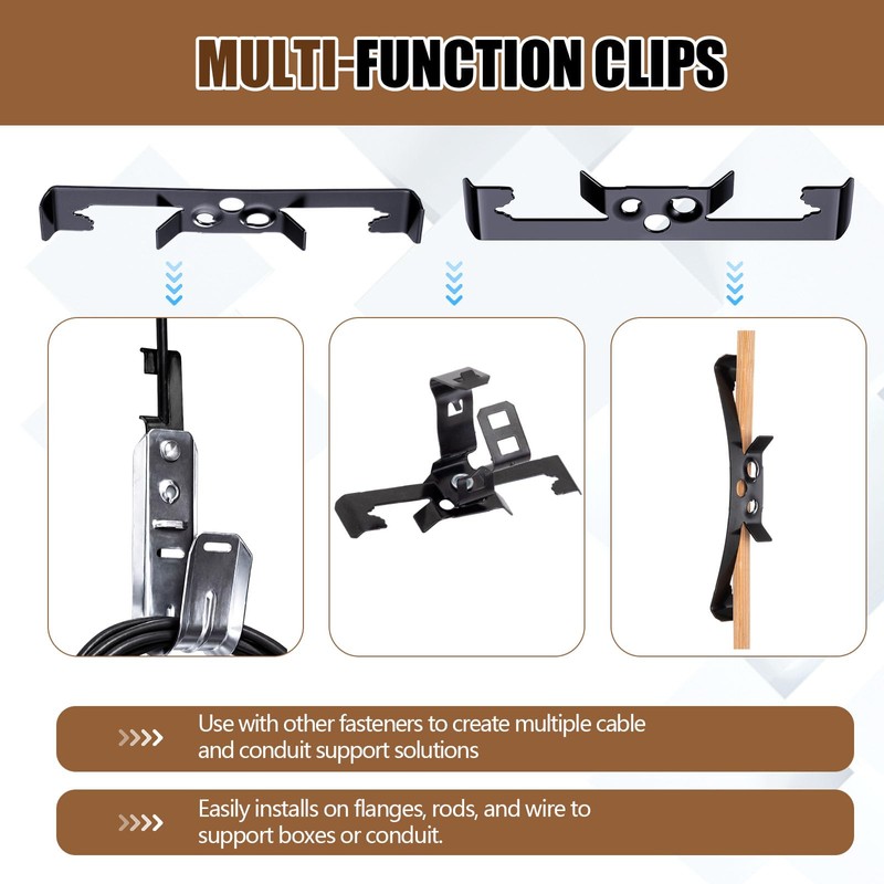 Hicarer 50 Pcs Bat Wing Clips Multi-Function 1/4" Drop Ceiling