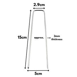 Garden Mile 20pc Weed Membrane Pegs 6" Inch / 150mm Garden Stakes For Weed Fabric Ground Pegs Heavy Duty U Pins Galvanised Metal Stakes For Securing Artificial Grass, Netting, Tents