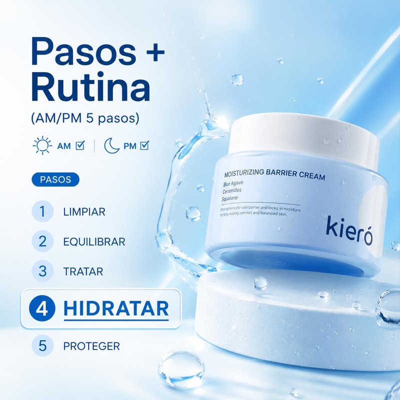KIERO Crema Hidratante Facial Ceramidas y Agave Azul 50 g