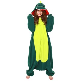 [サザック] 2635 着ぐるみ 大人用 フリース アニマル【カイジュウ/グリーン】