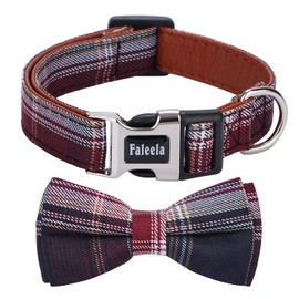 Faleela Soft &Comfy Bowtie Dog Collar,Detachable and Adjustable Bow Tie Collar,for Small Medium Large Pet (Red and White, Small (Pack of 1))