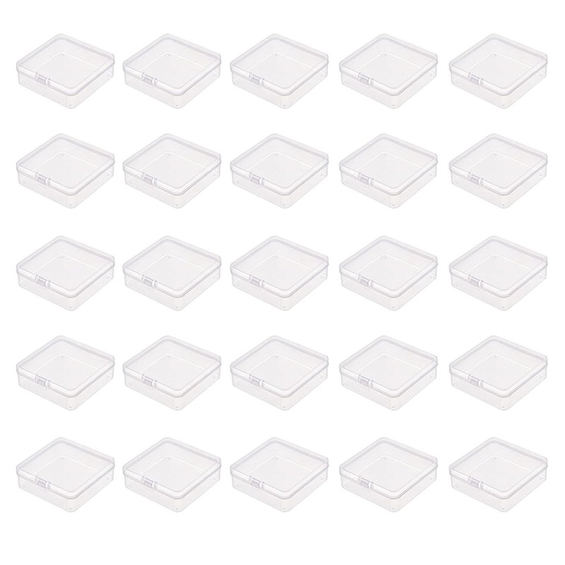 BRIIKPP Small Compartment Case, Accessory Storage Case, Transparent with Lid,