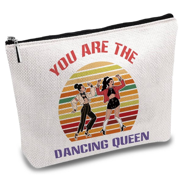 CREATCABIN Dance Canvas Makeup Bag Cosmetic Pouches Bags Portable Travel