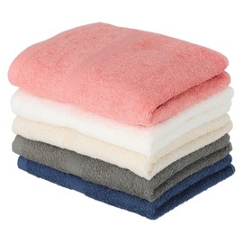 Tsubame Towel, Founded in 1887, Senshu Towels, Made in Japan, Set of 5, Coloring, Instant Absorption, Quick Drying, Organic Cotton, Room Drying, 100% Cotton, 270 Momme; 5 Colors Assortment