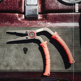 BUBBA 8.5" Pistol Grip Stainless Steel Pliers, Spring Loaded with Crimping Tool and Anvil Cutter, Lanyard Hold and Sheath