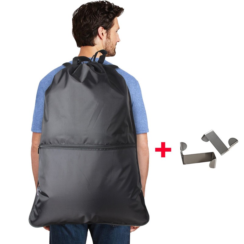 Luxja Travel Laundry Bags, Camping Laundry Backpack with EXTRA Stainless
