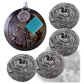 Mafab Set 4 Fibra Metálica Espiral Para Lavar Trastes Cocina