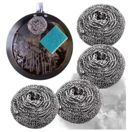 Mafab Set 4 Fibra Metálica Espiral Para Lavar Trastes Cocina