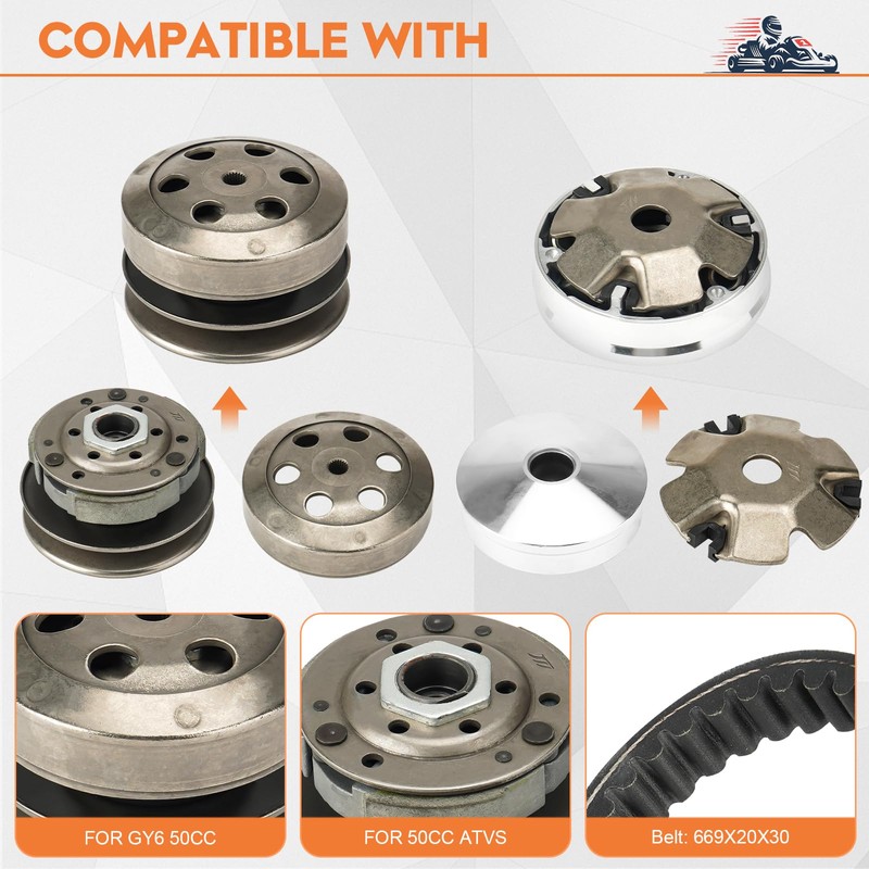 Fit for Gy6 50cc Clutch Assembly Kit, Racing Scooter Variator