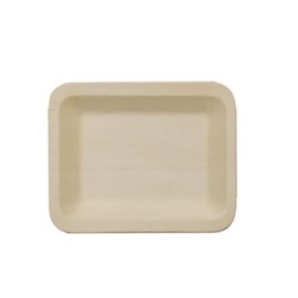 Balsa Circle 50 pcs 5" Natural Bamboo Rectangular Mini Plates - Wedding Party Event Catering Biodegradable Tableware