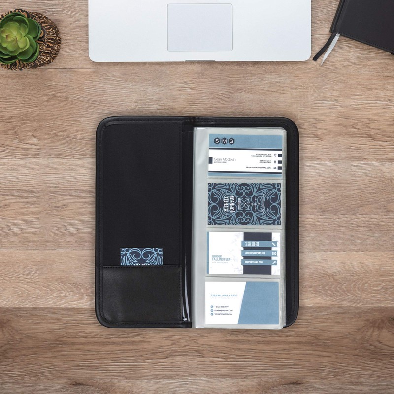 Samsill Professional Business Card Organizer with Padded Cover, Card Holder