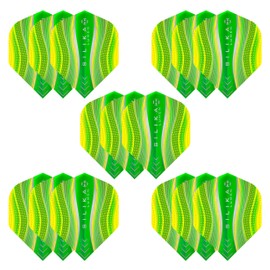 Harrows Lumen No2 Dart Flights | 5 x Sets Dart Flights (Total 15 Flights) I 100 Micron Dart Flights I Premium Extra Strong Made in the UK I Professional Dart Accessories I Yellow Dart Flights