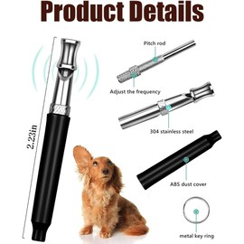 Vayfoni 2Pcs Dog Whistles - Silent Dog Whistle - Dog Whistles for Recall - Dog Whistle to Stop Barking - Adjustable Training Whistle with Lanyard - Ideal for Silent Bark Control (Black, White)