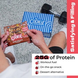 My Cookie Dealer Protein Cookies, Chocolate Candy Ganache (12-Pack, 3.8oz Each) - 25g of Protein per Cookie - Individually Wrapped Workout Snacks for On-The-Go Travel