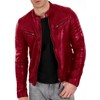 DECIMAL Men's Black & BROWN Genuine Lambskin Leather Biker Jacket