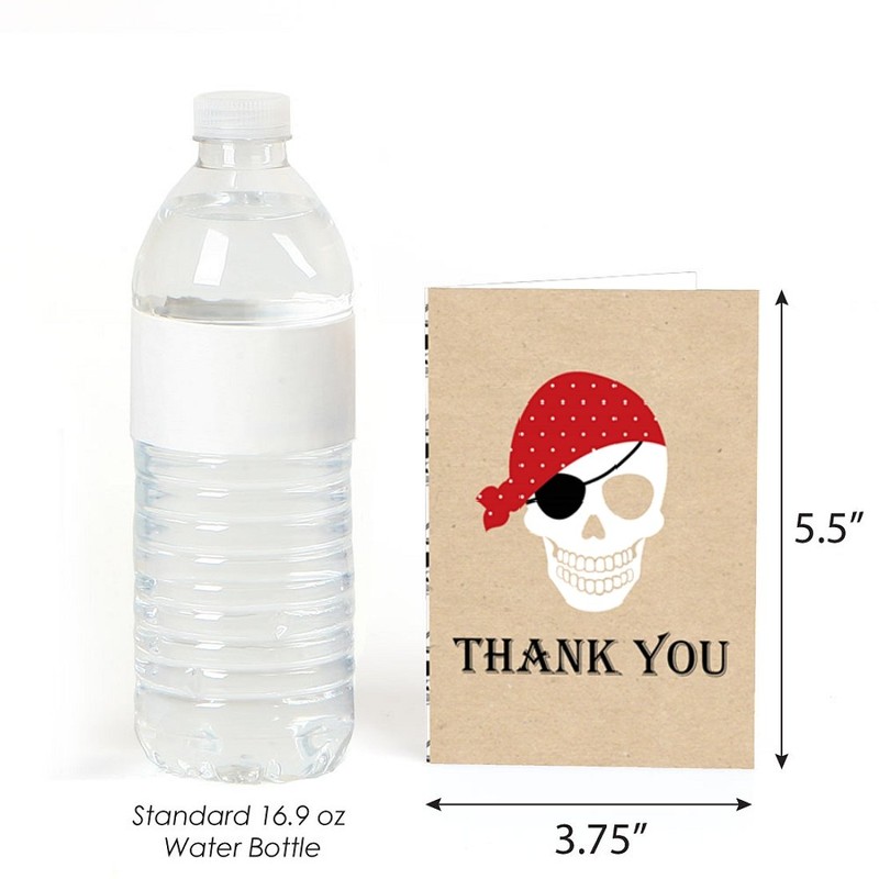 Beware of Pirates - Pirate Birthday Party Thank You Cards